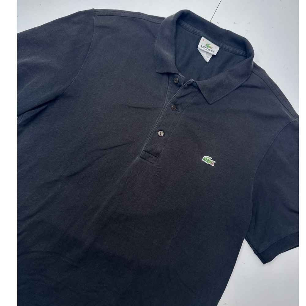 Lacoste Mens Short Sleeve Stretch Pique Polo Shirt Black Size 4 4811L